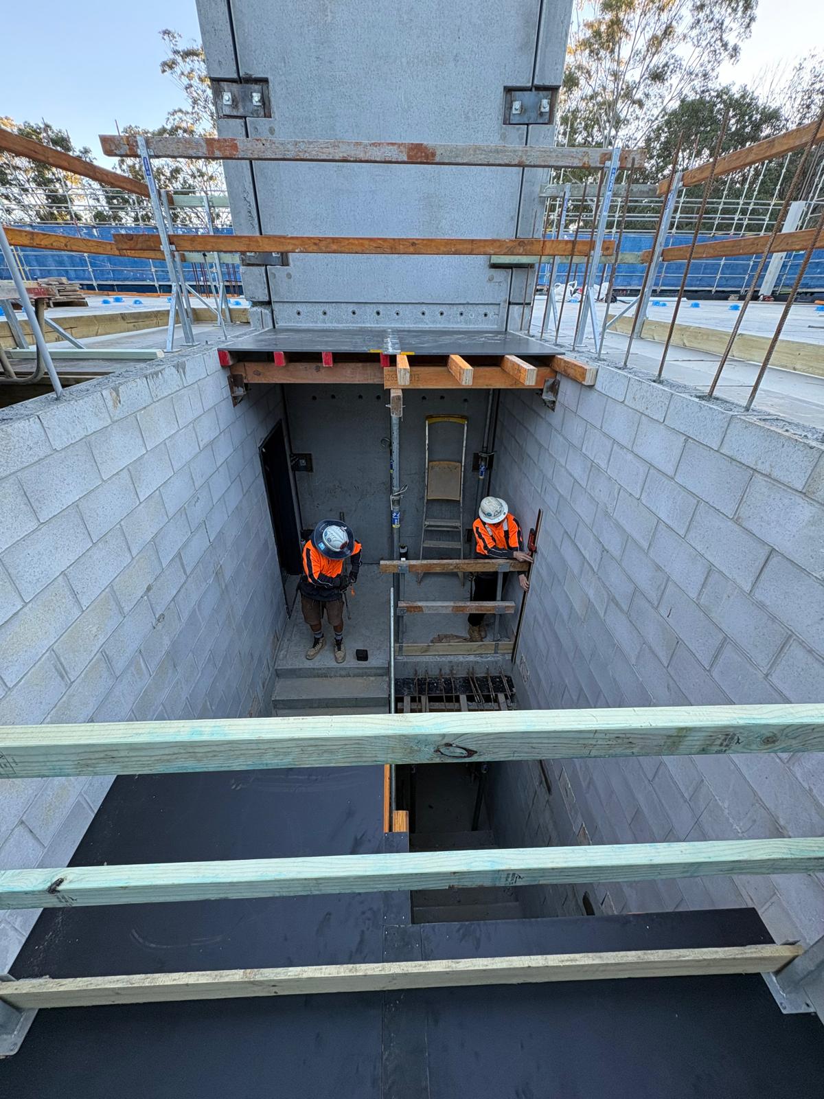 Stair core formwork in progress